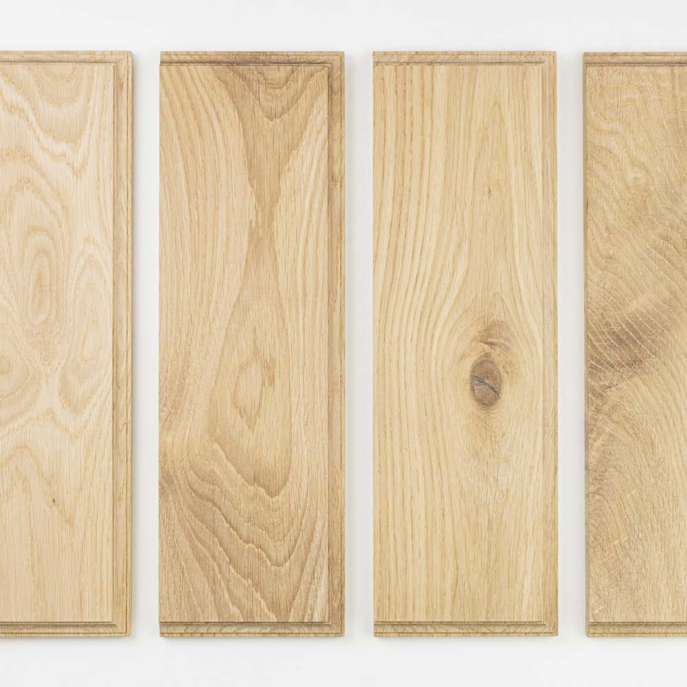 Trimmed oak shelf board Unpainted oak shelf board
