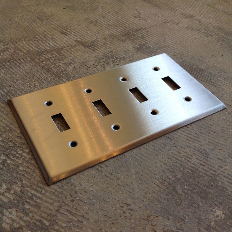 American switch cover 4 ports (stainless steel)