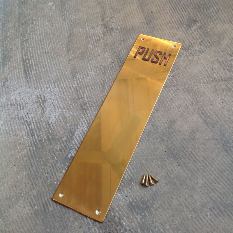 BRASS PUSH PLATE (文字入り) 押し板